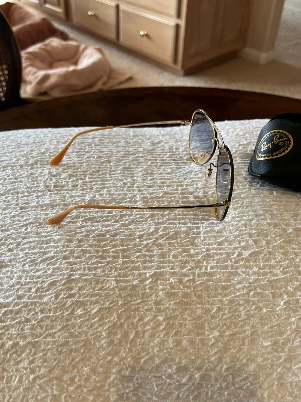 Ray-Ban Blaze Aviator Sunglasses - Arista Gold Frame with Blue Gradient Lenses